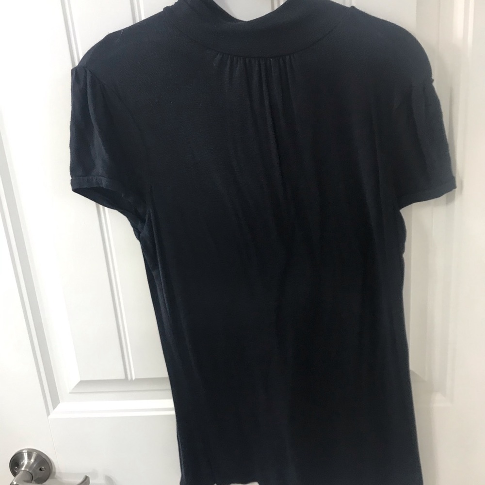Black shirt sleeve mock turtleneck